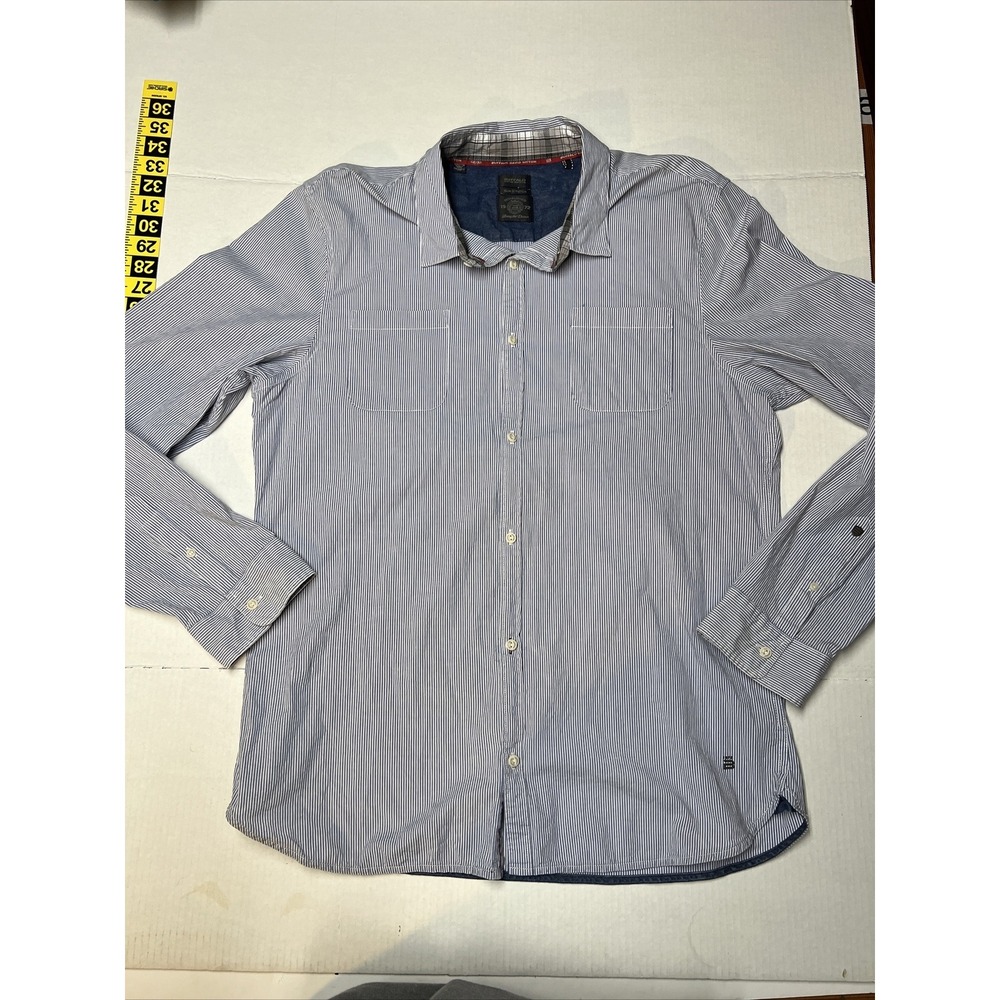 Buffalo David Bitton Savior X Slim Stretch Button Up Shirt Men's XXL TTG Blue